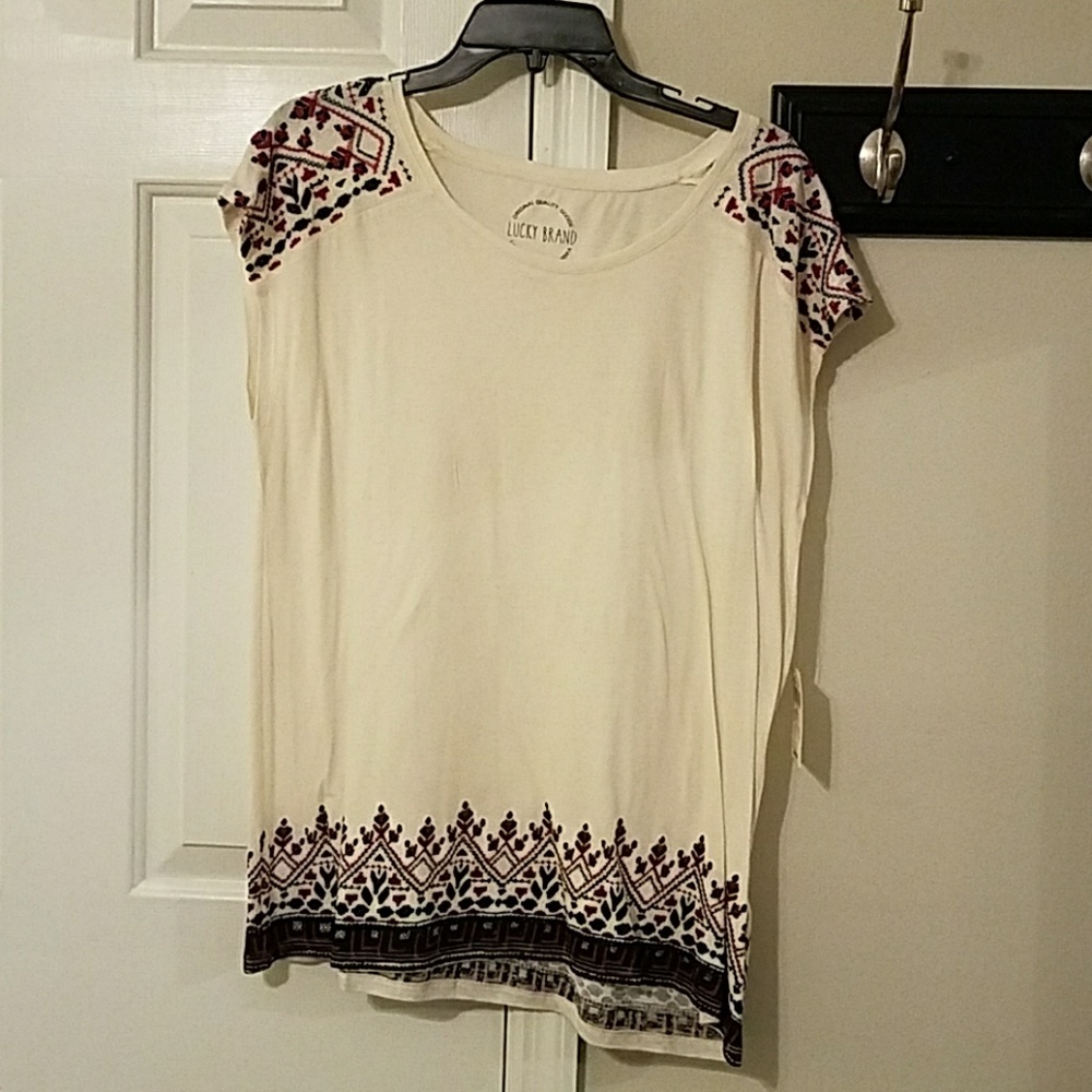 Lucky Embroidered Tee